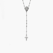 COLLANA ROSARIO CUORE EX-VOTO E CROCE GOTICA