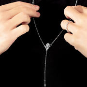 COLLANA ROSARIO CUORE EX-VOTO E CROCE GOTICA