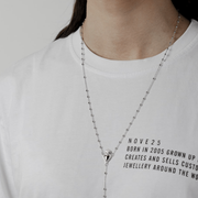 COLLANA ROSARIO CUORE EX-VOTO E CROCE GOTICA