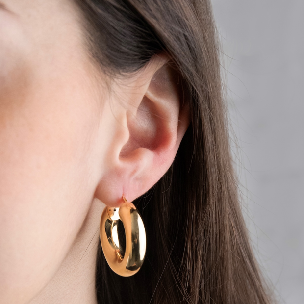 ORECCHINO A CERCHIO FILO TONDO 7MM PLACCATO ORO GIALLO