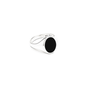 ANELLO CHEVALIER OVALE CON SMALTO NERO