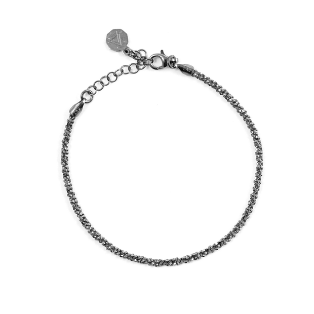 BRACCIALE LUCE IN ARGENTO PLACATO RUTENIO