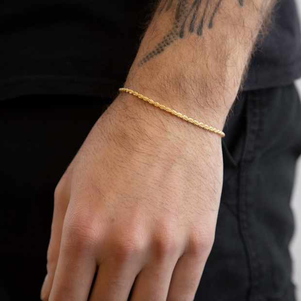 BRACCIALE CORDA 050 PLACCATO ORO GIALLO