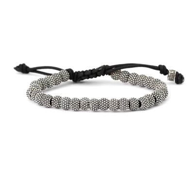 BRACCIALE CORDA CON ELEMENTI TONDI PUNTINATI