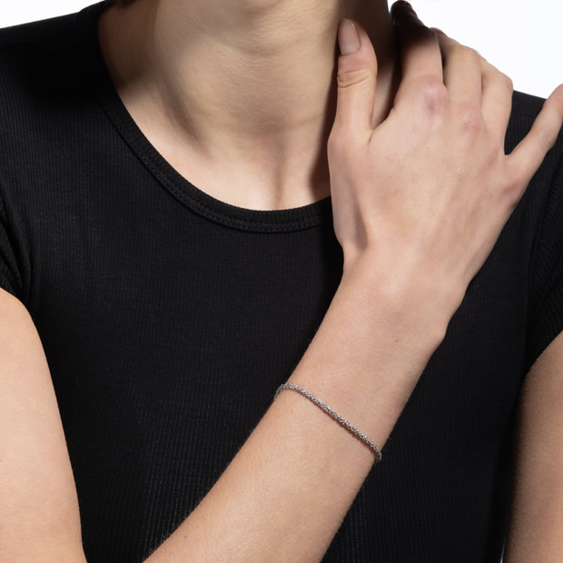 BRACCIALE LUCE IN ARGENTO RODIATO