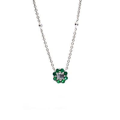 emeralds flower necklace